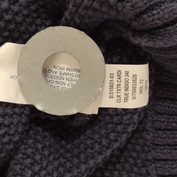 Gap Navy Thermal Knit V-neck Button Front Cardigan Sweater Size M - Picture 7 of 10